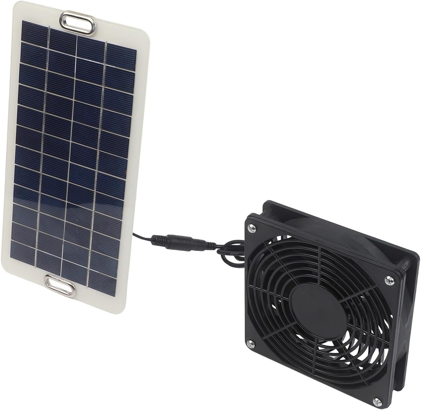 3W Solar Panel Fan Kit with 434 CFM Airflow and Protective Mesh for Greenhouse Chicken Pet House Ventilation Black Monocrystalline