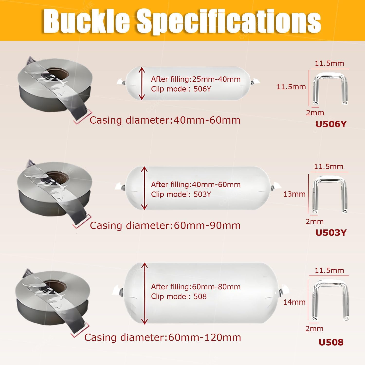 U-Shape Sausage Clipper Clipping Machine,Manual U-Shape Sealing Machine,Bag Tying Cutting Machine,with 4500PCS U-Shape Clips, for Cafe Shops (Machine+u503y)