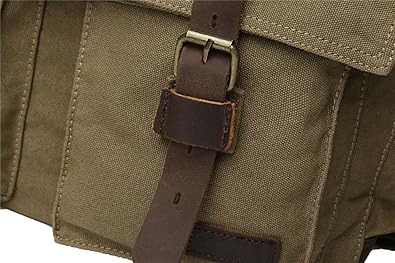 sechunk vintage military leather canvas laptop bolsa messenger bolsas