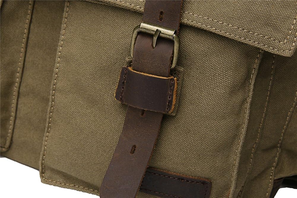 Buy Sechunk Vintage Military Leather Canvas Laptop Bag Messenger Bags
