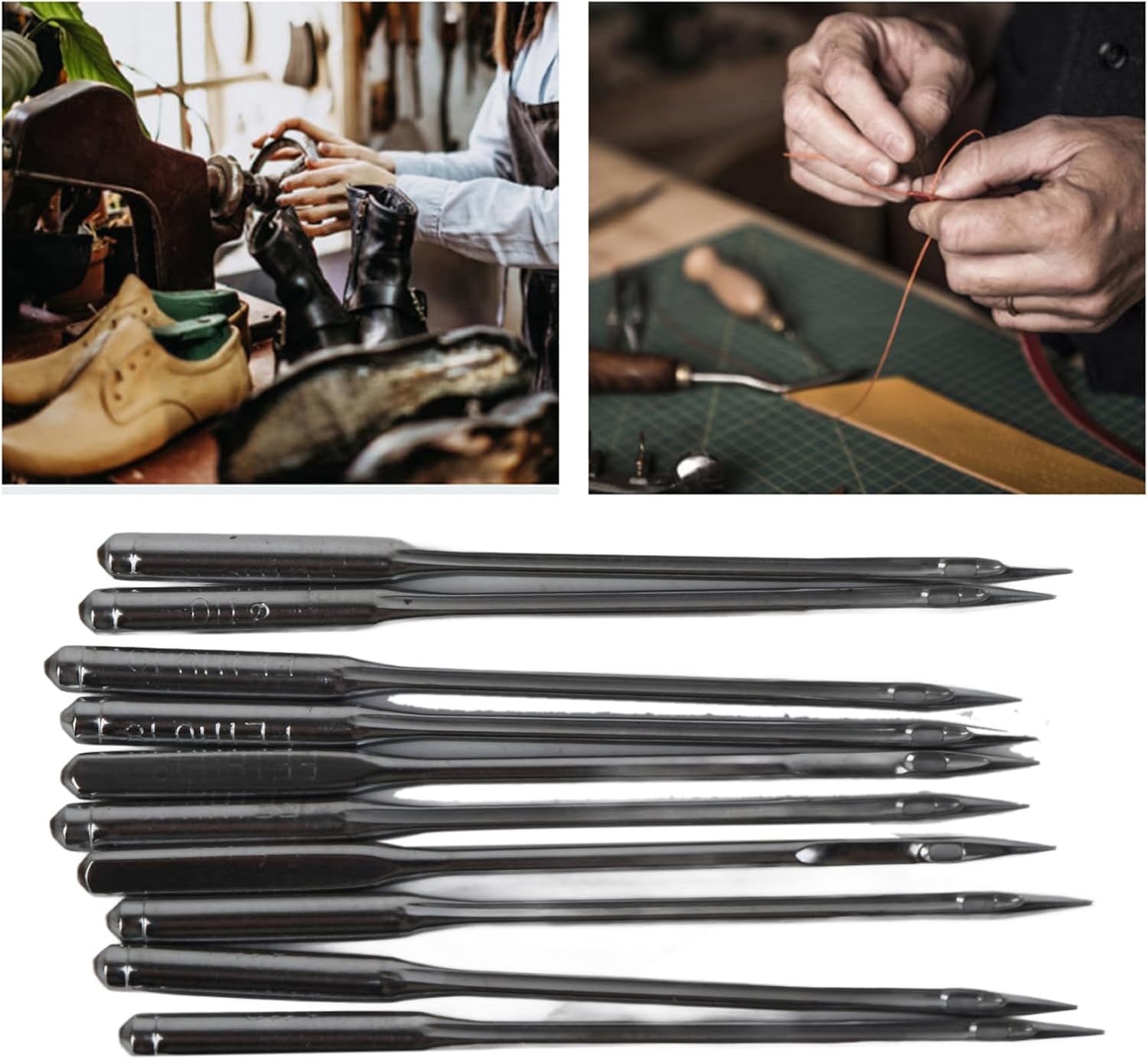 10 Packs Stainless Steel, Leather Sewing Machine Chinese Se Patcher Chinese Se Patcher Shoe Machine Accessory, Sattlernadel, Sattlernadel, Leather for Sewing Machine for Sl-18 & Sl-26, High Hardness,
