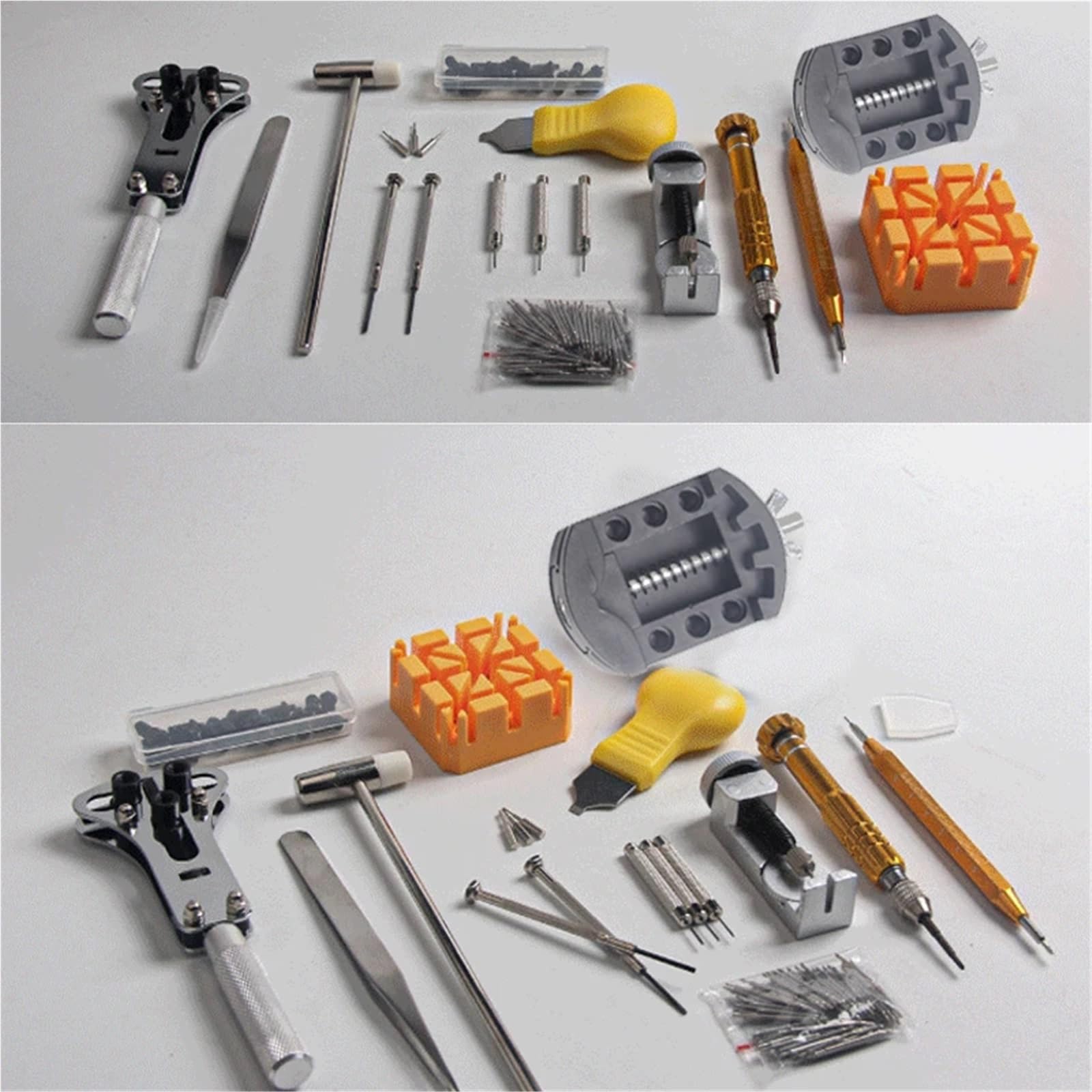 Uhrenreparaturset 158PCS Uhr Reparatur Tools Kit Uhr Uhrmacher Link Pin Auflösen Gehäuse Set Opener Frühling Bar Remover Batterie Ersatz Für Uhrenreparaturen