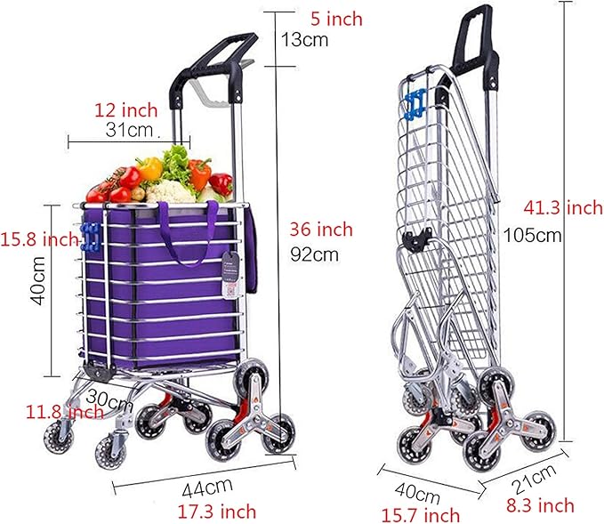 Metiktok Faltbarer Tragbarer Einkaufswagen, Zusammenklappbar, Leichter  Treppenkorb, Einkaufswagen, Einkaufswagen, Lebensmitteltransport Bis Zu 110  Kg, 8 Räder, Doppelgriff Orange : Amazon.de: Küche, Haushalt & Wohnen