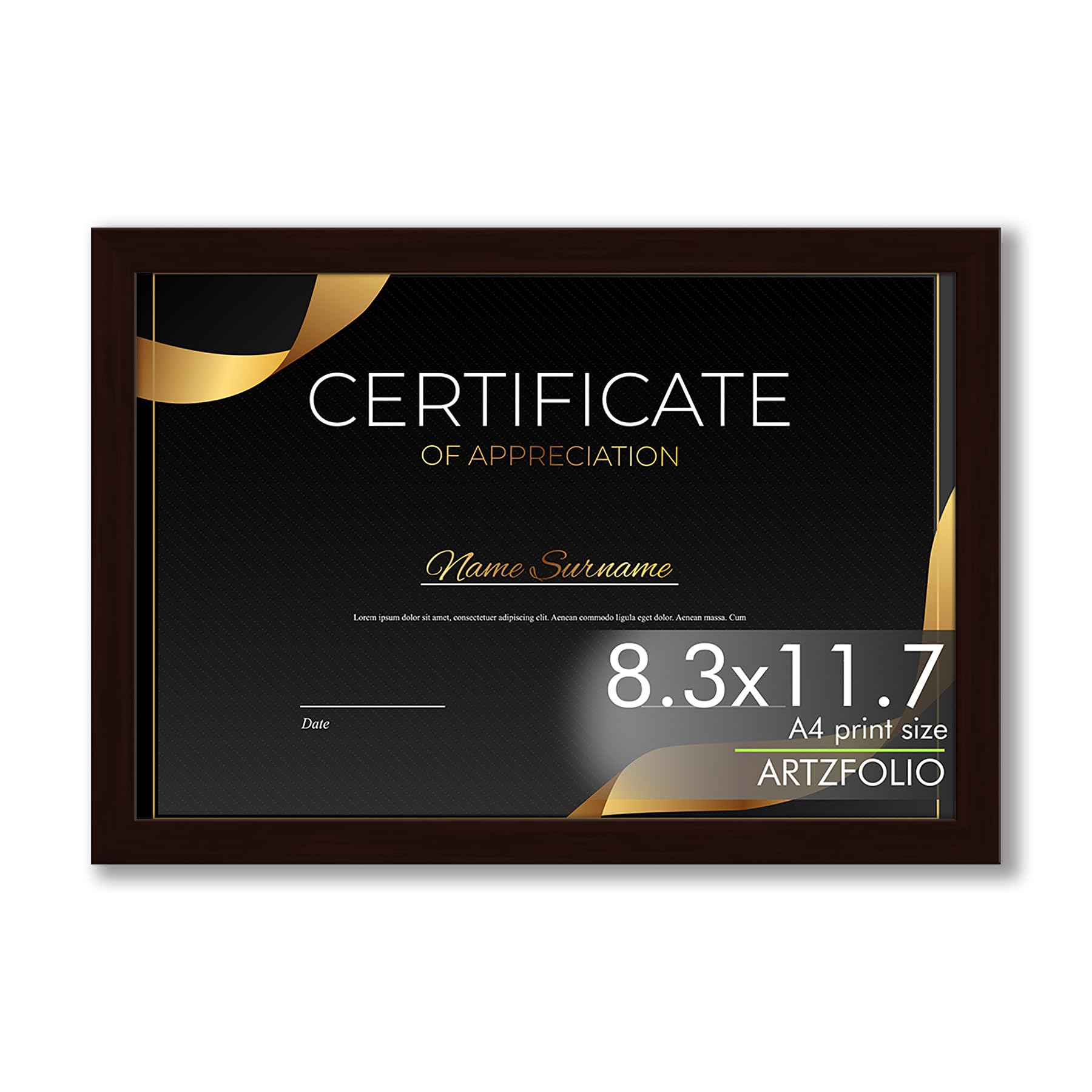 ArtzFolio Frame for Certificates D560 | Wall Photo Frame Collage for Living Room | Picture Frames Bedroom, Home & Office Decoration | Dark Brown | A4 Size | 8.3x11.7 inch (21x30 cms)