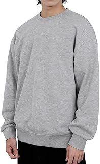 [NAVY] [ネイビー] 裏毛 トレーナー メンズ スウェット ヘビーウェイト 綿混 無地 クルーネック プルオーバー トップス