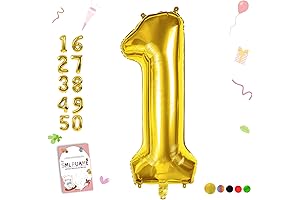 Smlpuame Gold 1 Balloon for 1st Birthday