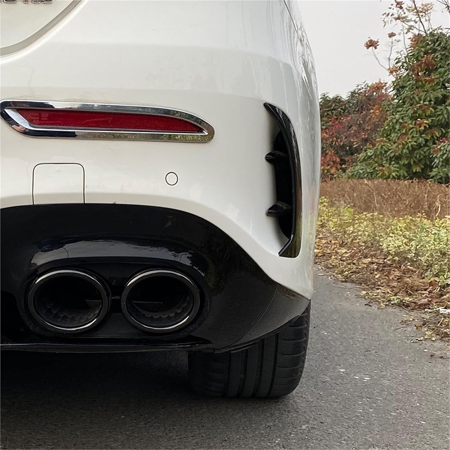 2019 to Up Compatible with Mercedes A Class W177 Sedan A180 A200 A220 A250 A35 Rear Vent Trim Bumper Trim Lip Side Canards Fin Splitter(Carbon Fiber)