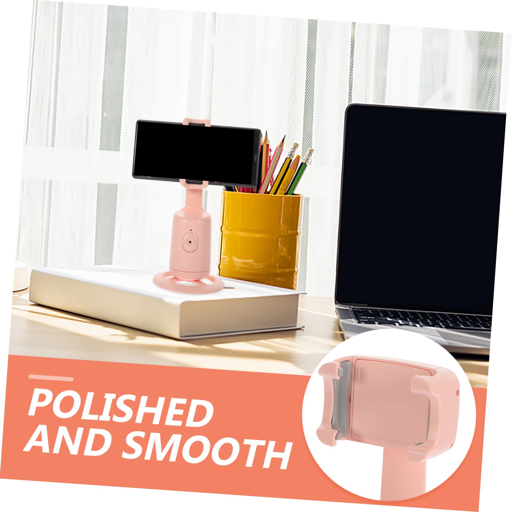 1pezzi Smartphone Stand Riconoscimento Facciale Rotante Per Live Streaming Telefonico e Innovativo Rosa