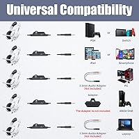 Vista 32 de BENGOO G9000 - Auriculares estéreo para juegos para PS4, PC, Xbox One PS5, cancelación de ruido, auriculares sobre la oreja con micrófono, luz LED