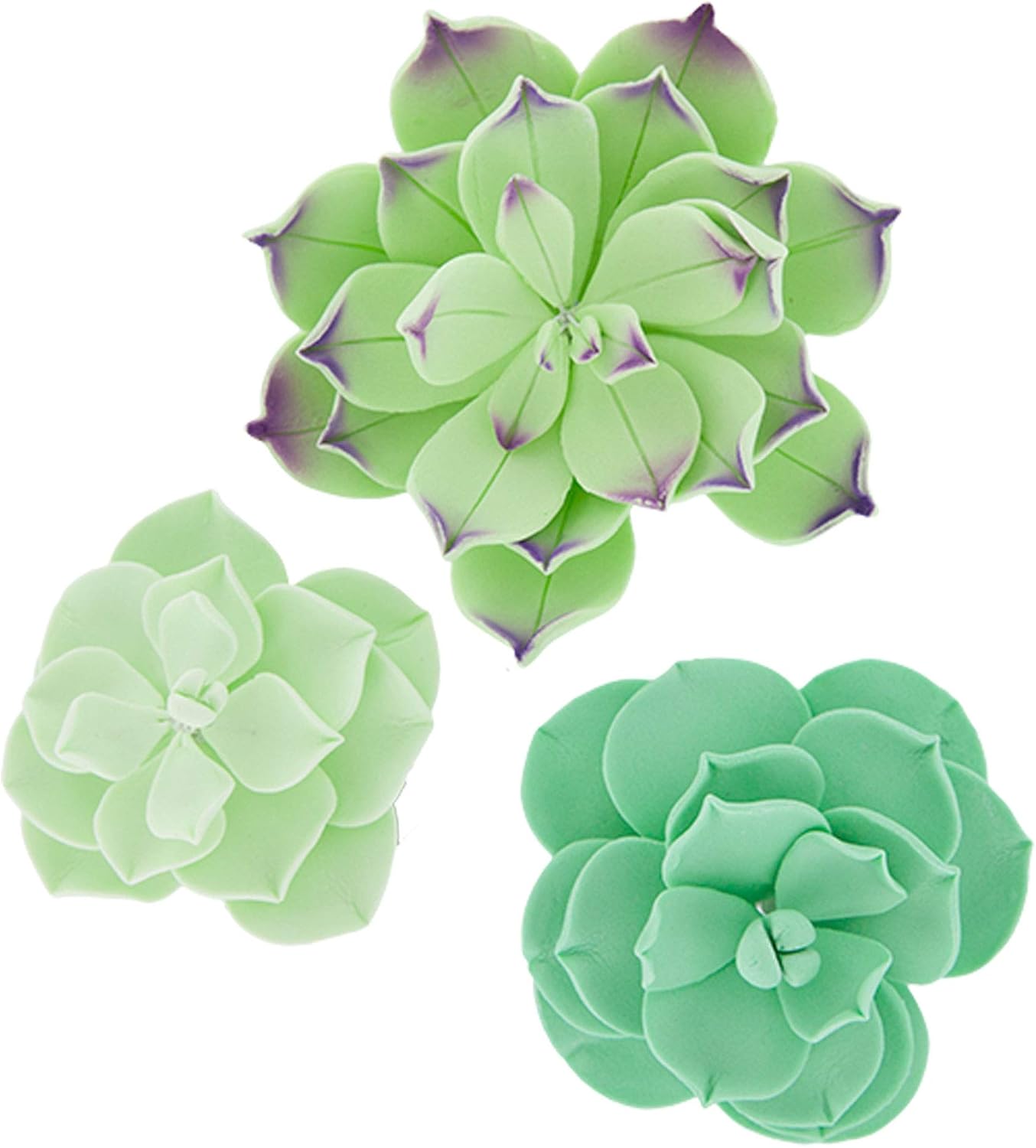 Global Sugar Art Succulents Set Sugar Cake Flower, 3 Sizes, 9 Count by Chef Alan Tetreault