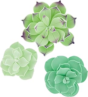 12 Wedding Cake Ideas with Flowers for a Romantic Look 43 Global Sugar Art Succulents Set Sugar Cake Flower, 3 Sizes, 9 Count by C...