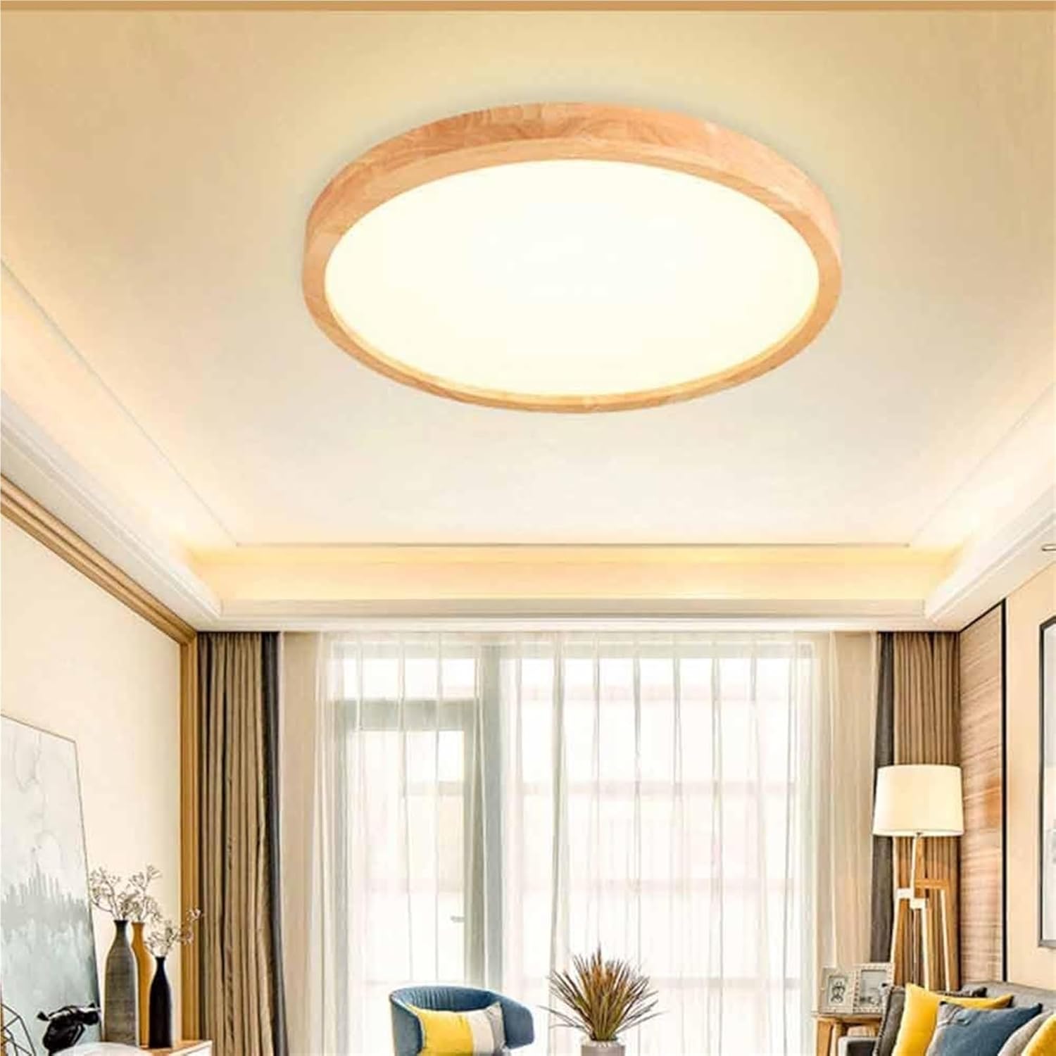 LED Ceiling Light, Adjustable 3000-6000K Dimmable, Minimalist Nordic Design, Easy Install Lighting Fixture for Living Room, Bedroom, Kitchen(50cm)