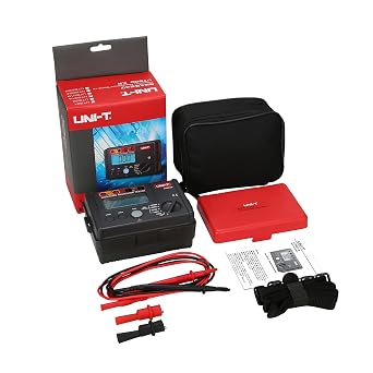 UNI-T Digital Megohmmeter UT501A Insulation Resistance Tester Multimeter, Electrician Megohm Meter, 125V/250V/500V/1000V Test Voltage, 0.01~200 Low Resistance Testing, 2000 Counts Auto Ranging