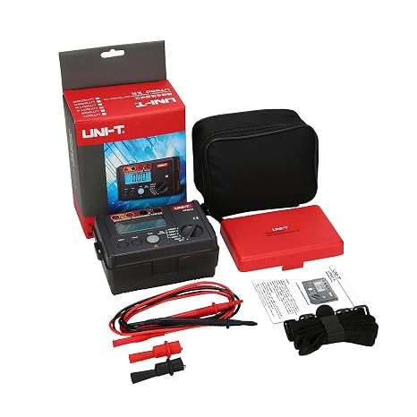 UNI-T Digital Megohmmeter UT501A Insulation Resistance Tester Multimeter, Electrician Megohm Meter, 125V/250V/500V/1000V Test Voltage, 0.01~200 Low Resistance Testing, 2000 Counts Auto Ranging