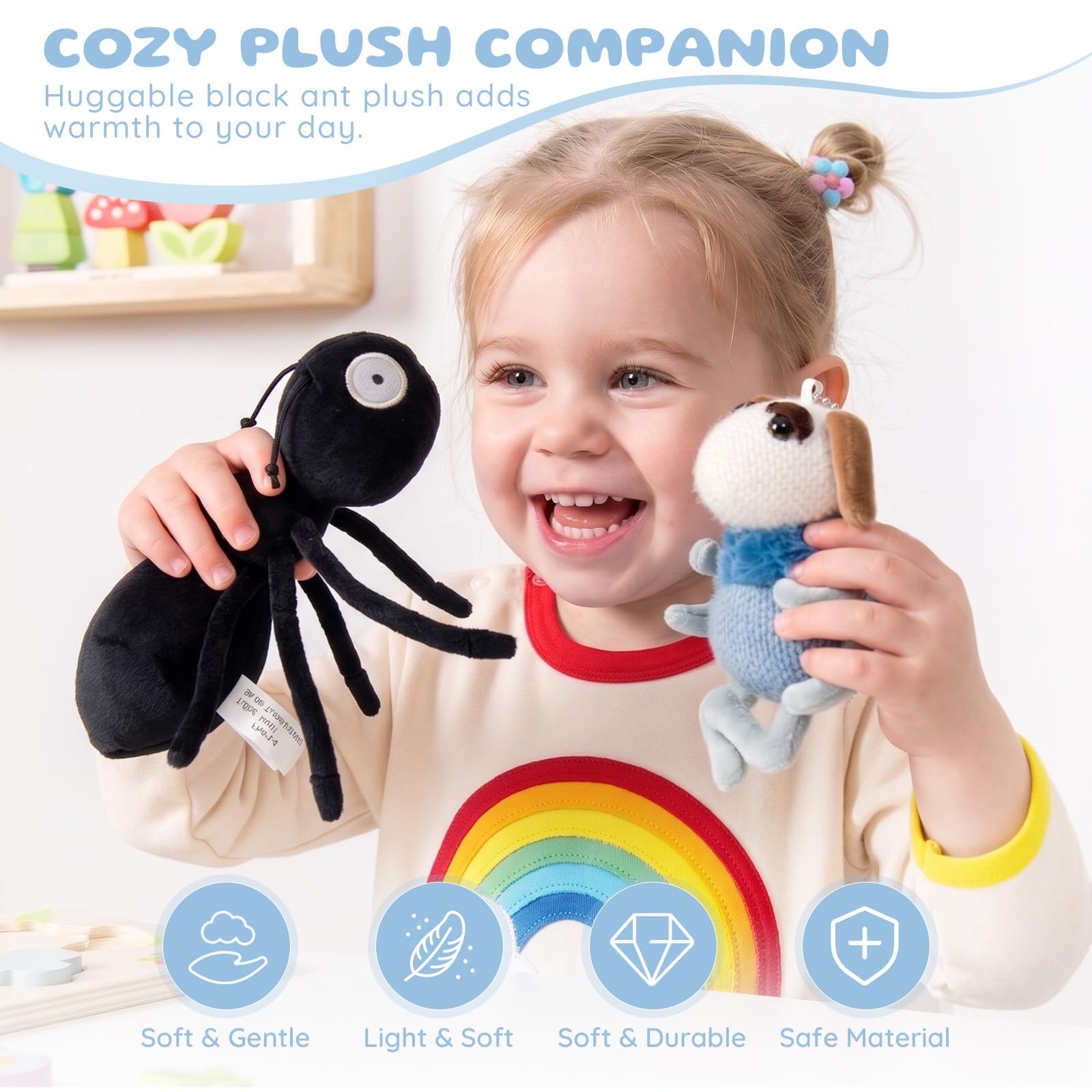 Peluche De Hormiga De 20 Cm – Muñeco Suave Y Antiestático Para Decorar Y Regalar
