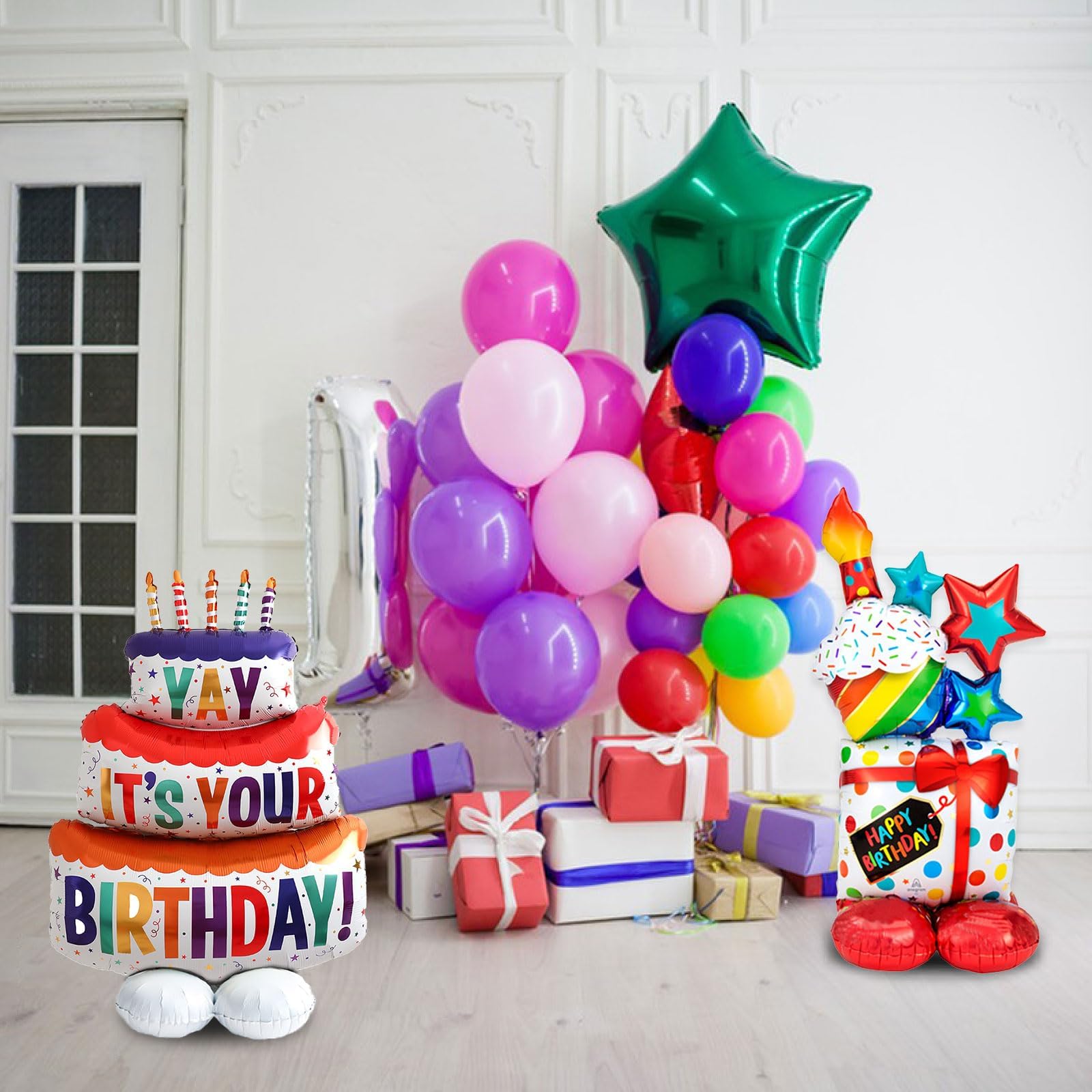 Lot De 2 Ballons Bluey - Ballon Rond Joyeux Anniversaire Et Grand