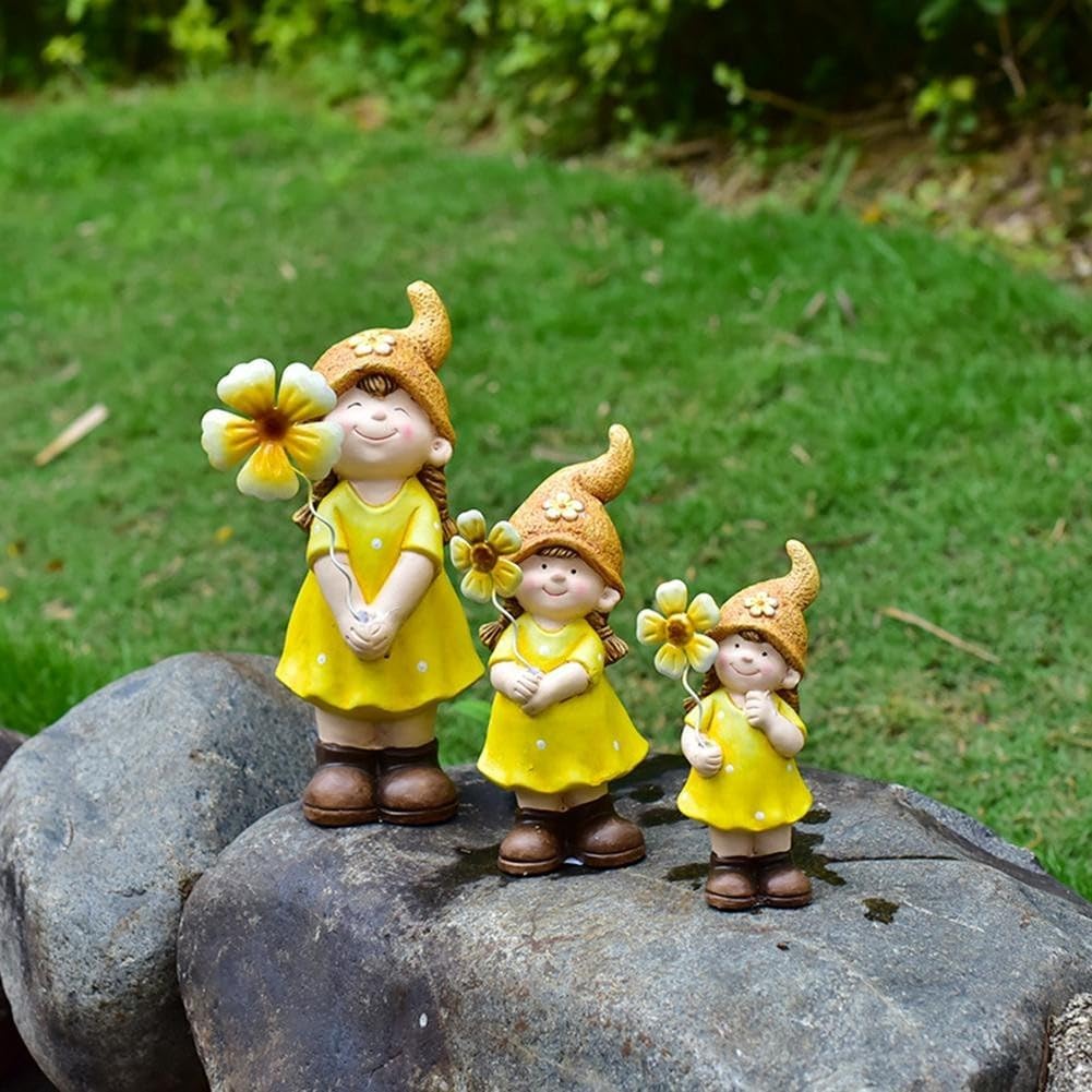 Figura de gnomo de porcelana atemporal para uso al aire libre en jardines, patios, terrazas y espacios interiores como entrada o estudio (A)