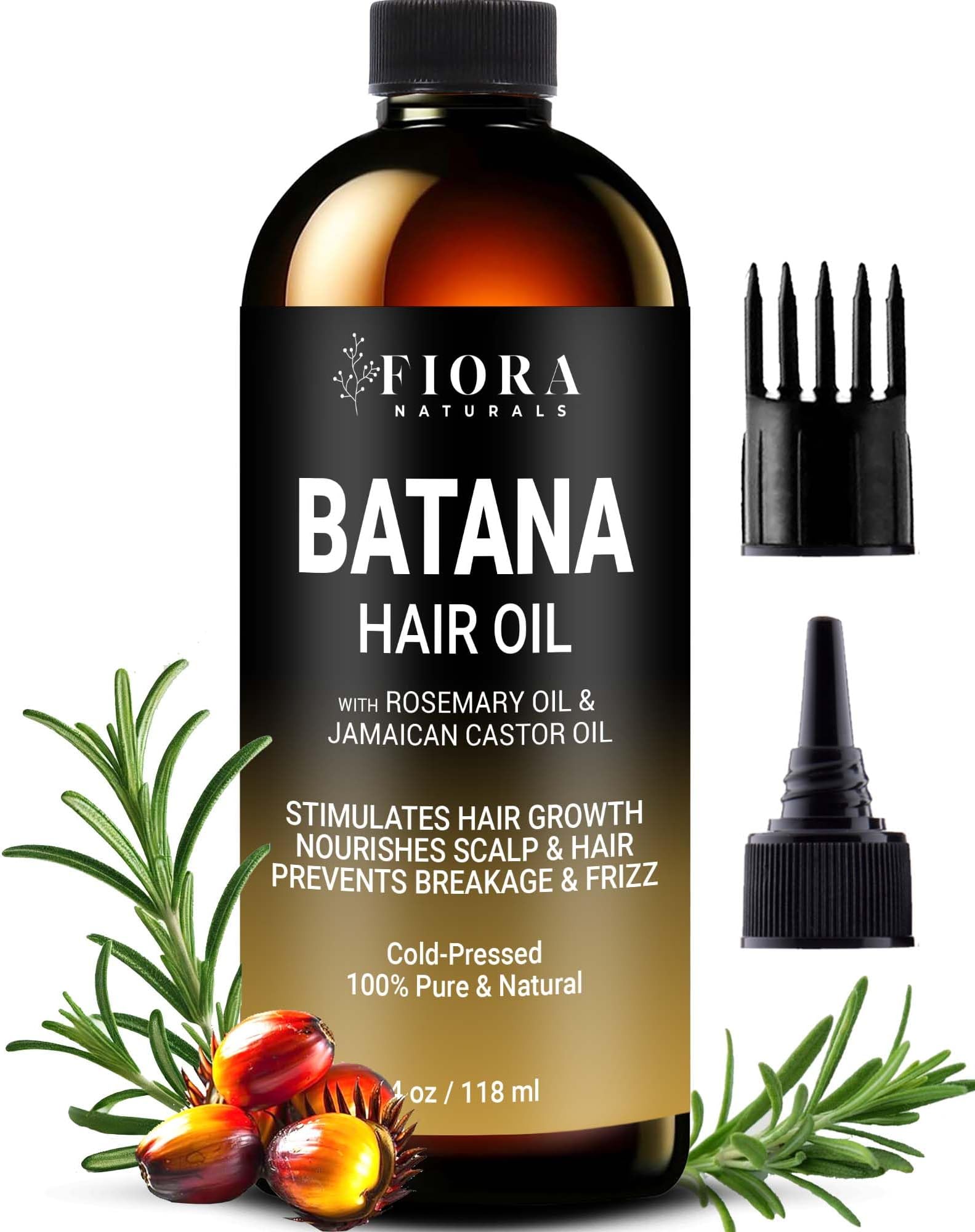 Batana Rosemary Oil For Hair Growth - Dr Sebi Organic Hair Growth Oil For Thickening, Deep Conditioning & Scalp Stimulation, Honduras Pure Dr Truth Blend for Men & Women, 4 oz