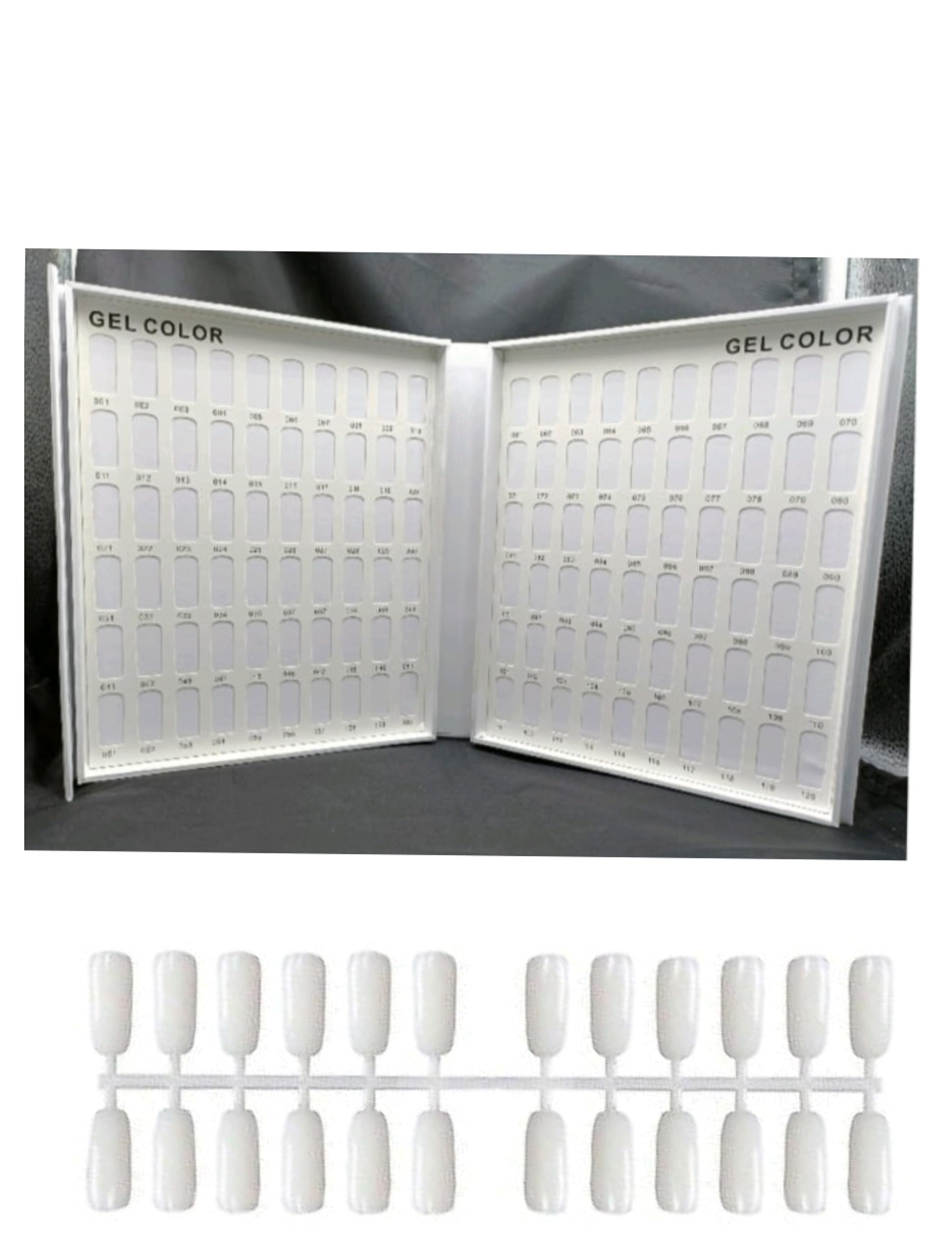 BEAUTY EMPIRE 120 Nail Chart Display, Anself Nail Polish Display Book with 120 Pcs Nail Tips (WHITE)-image-2