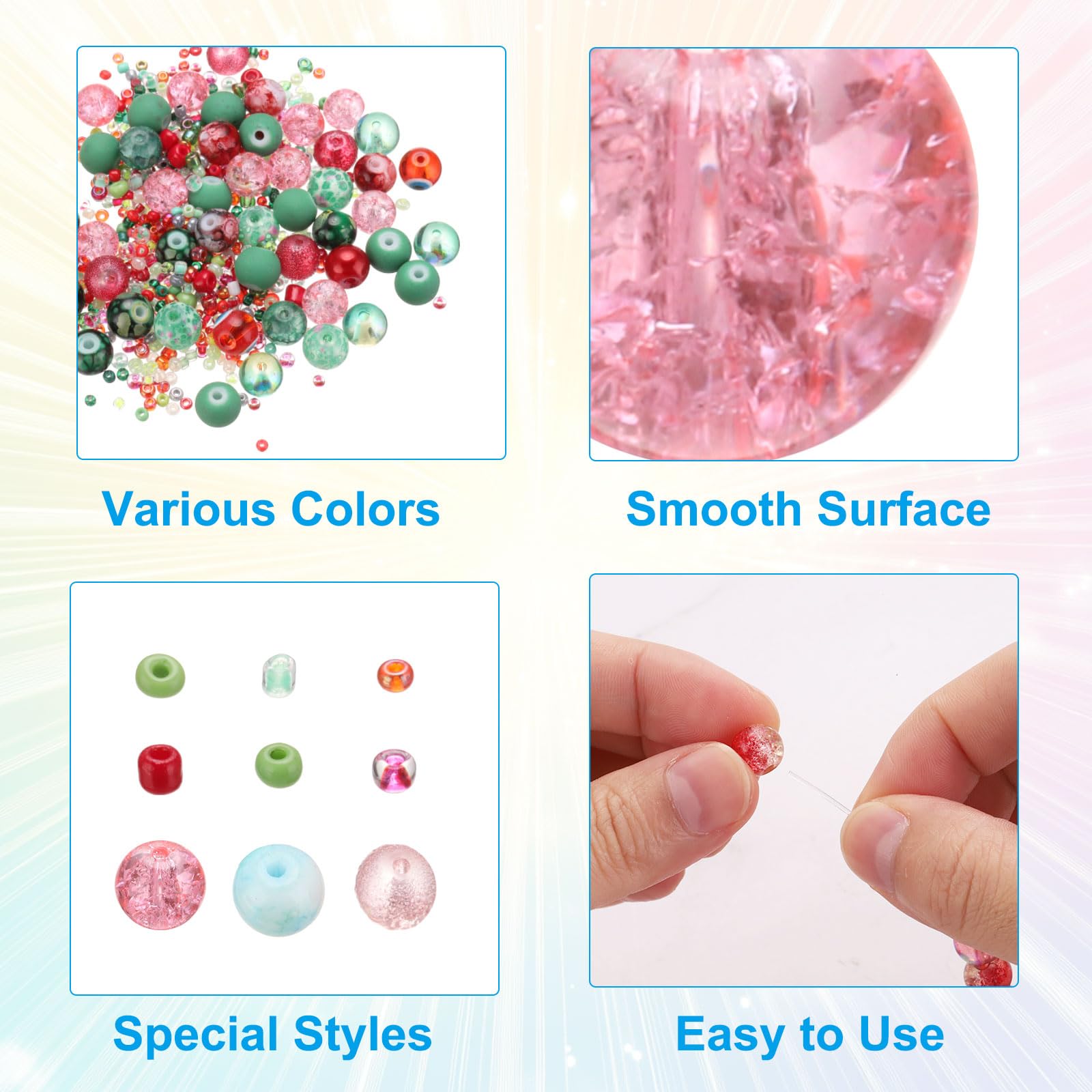 PATIKIL 2-8mm Assorted Glass Resin Beads - Image 3