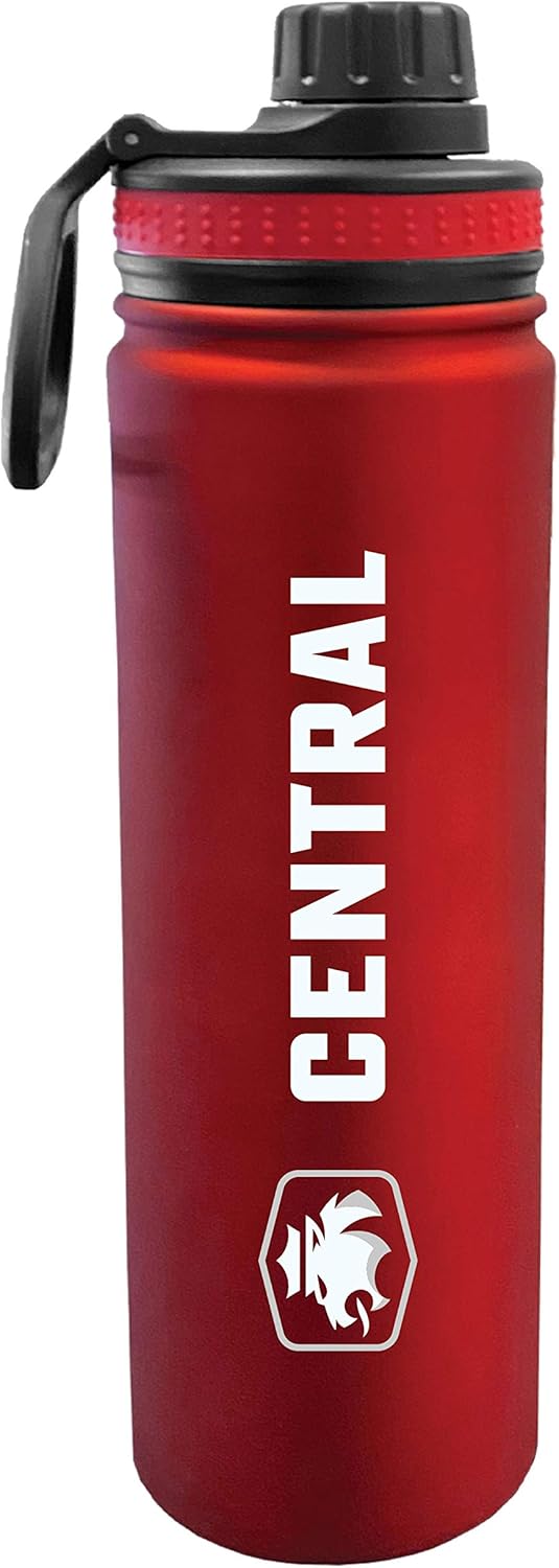 The Fanatic Group Central College Dual Walled Stainless Steel Sports Bottle, Design-1 - Red