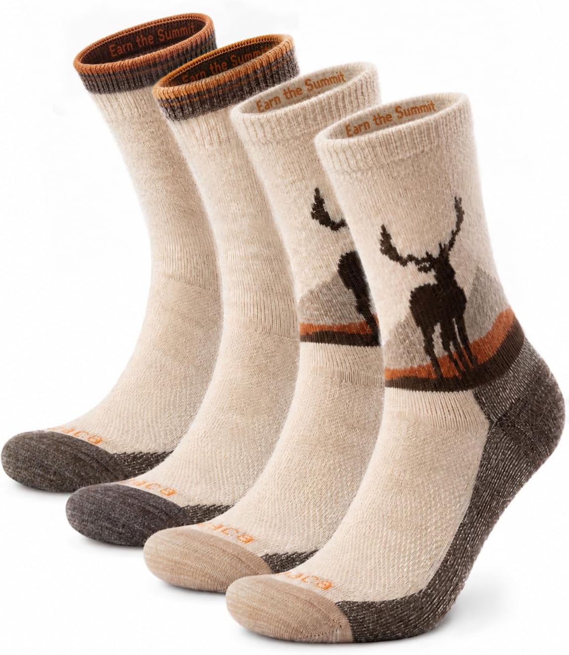 Juclise Baby Alpaca Hiking Socks, Heavyweight Micro Crew Boot Socks, 2-Pack