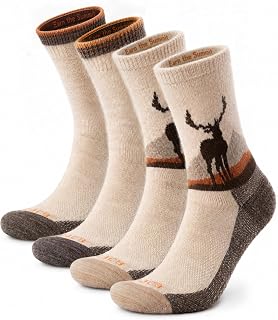 Juclise Baby Alpaca Hiking Socks, Heavyweight Micro Crew Boot Socks, 2-Pack