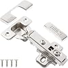 TOUCH Cabinet Hinges 1 Pair, 2 PCS Frameless Cupboard Door Hinge Full Overlay Concealed European Clip-On Hinges for Kitchen Cabinet 3-Way Adjustable with Screws