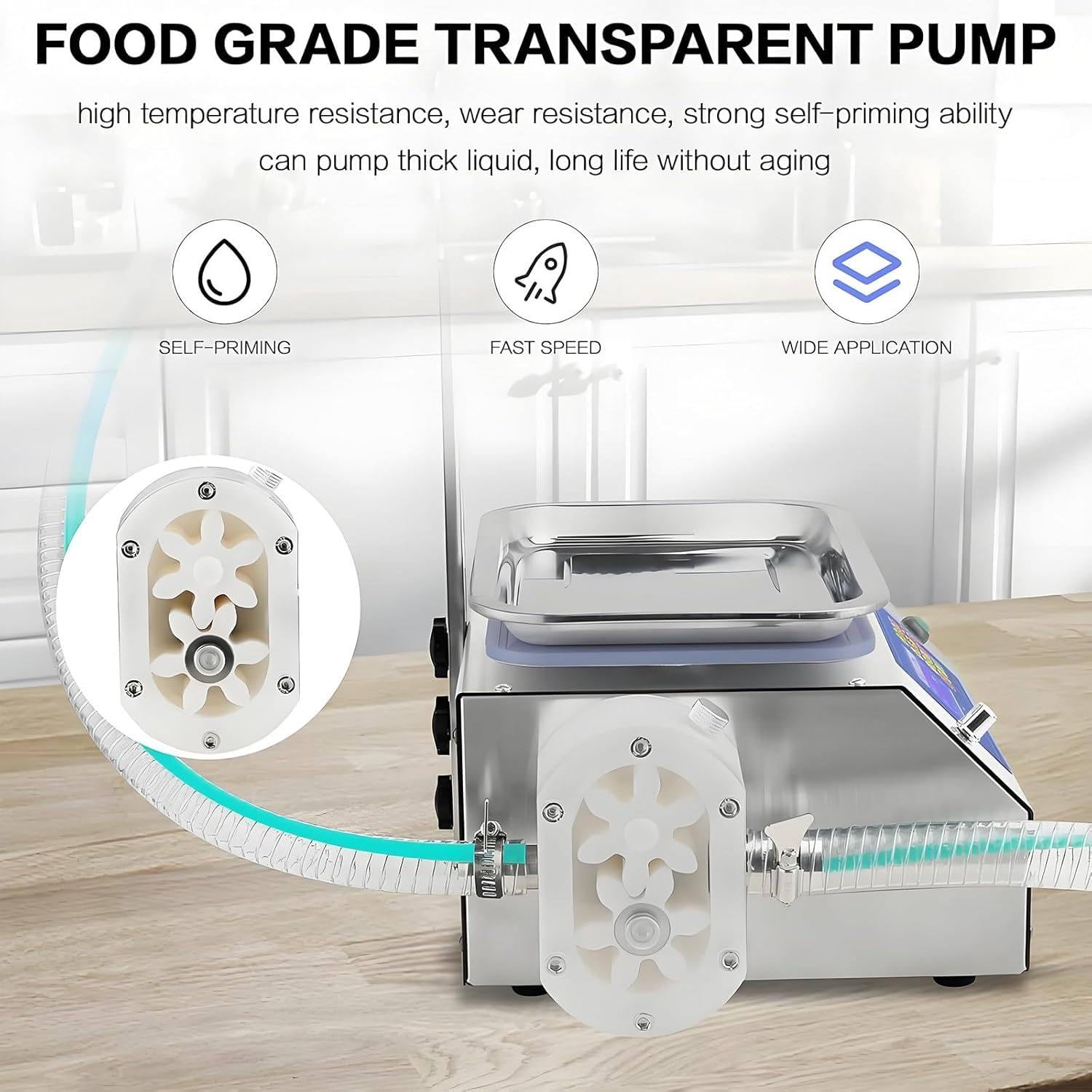 Riempitrice di liquidi per liquidi viscosi, controllo digitale, tara automatica, antigoccia, acciaio inossidabile, riempimento preciso per miele, olio, marmellata fino a 10 kg