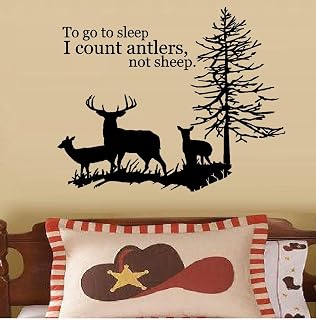 to GO to Sleep I Count Antlers NOT Sheep #3: Deer Family Tree ~ Wall Decal 22" X 27" LRG
