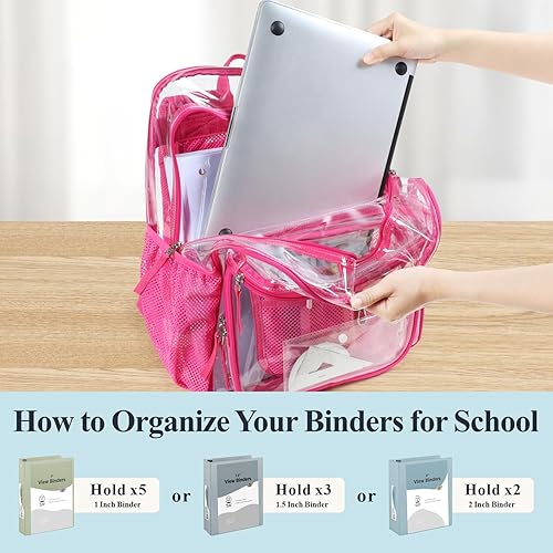 Miniatura 3 de PACKISM Mochila Transparente para la Escuela - 17 pulgadas Mochila Escolar Transparente Grande de Servicio Pesado, Mochila Transparente de PVC