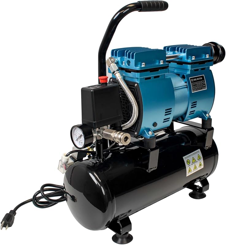 Compresor de aire Master Airbrush Super Powerful 1 HP con 9 litros extra grande