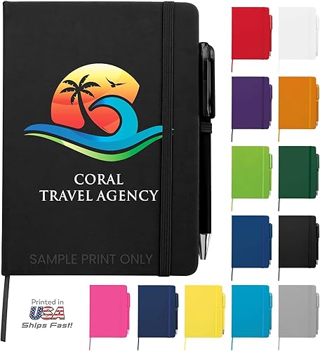 Miniatura 11 de Cuaderno personalizado con nombre, texto o logotipo, diario personalizado de 100 páginas, 5 x 7 pulgadas, tapa dura y bolígrafo de cuero sintético,