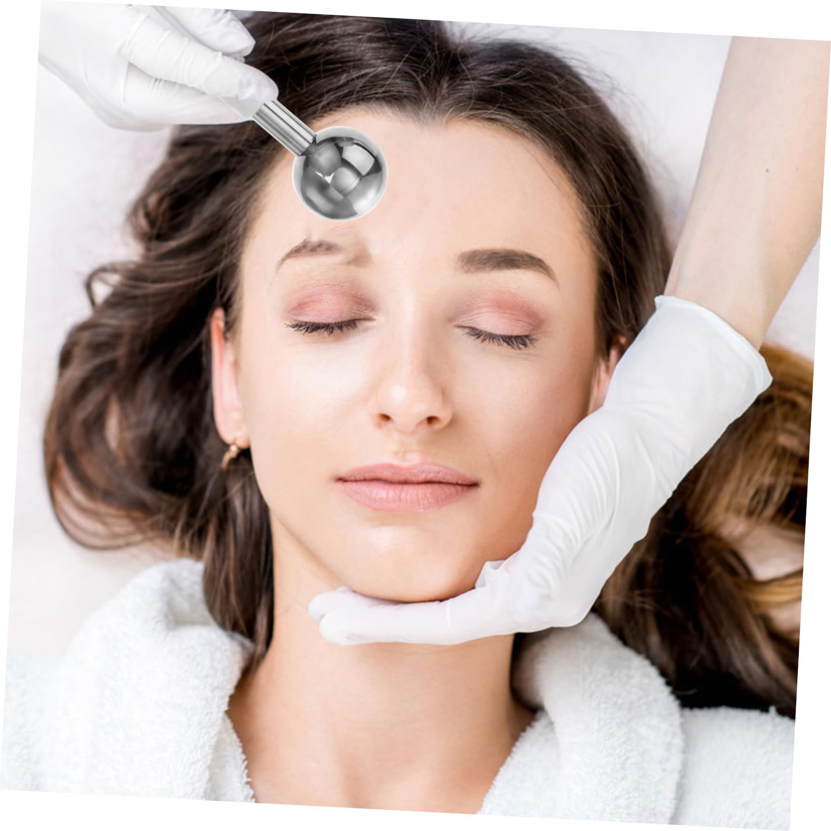 Alipis 2 Stück Edelstahl Massage Eis Kugeln für Gesicht und Hals Kühlendes Anti Aging Gesichtsmassagegerät zur Faltenreduzierung und Hautstraffung Silber Zufällige Farbe