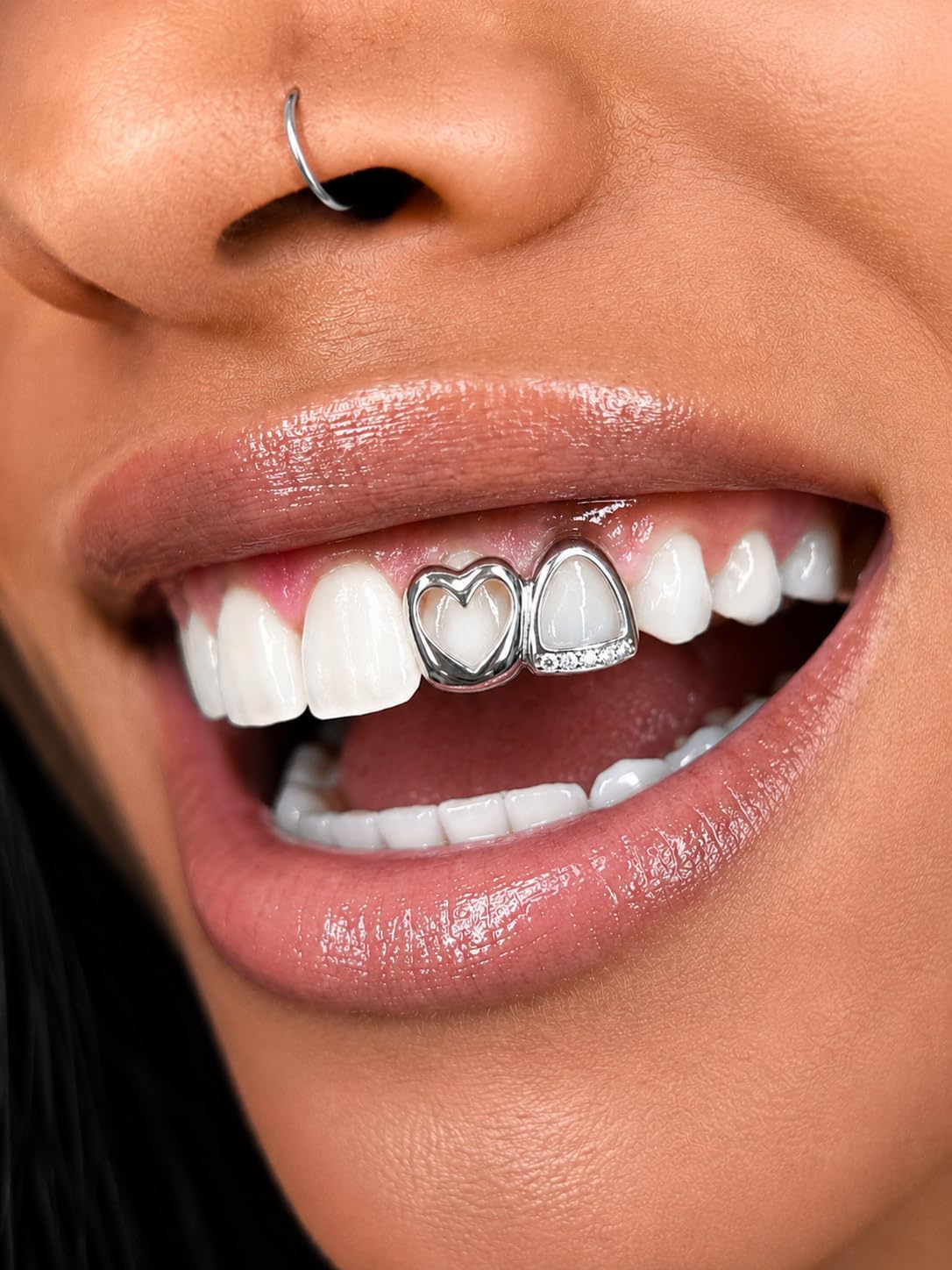 Rhinestone Teeth Grillz for Women Sparkly Gold Grills for Your Teeth image 4