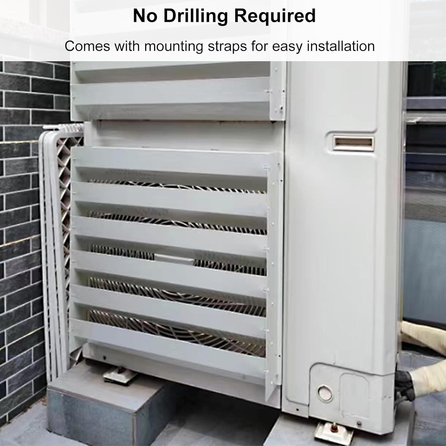 Outdoor Air Conditioner Cover - Rectangular Wind Shield for AC Units, 1mm Thick Galvanized Steel, All-Weather Protection (48x48cm/) - Durable Windproof Shielding.