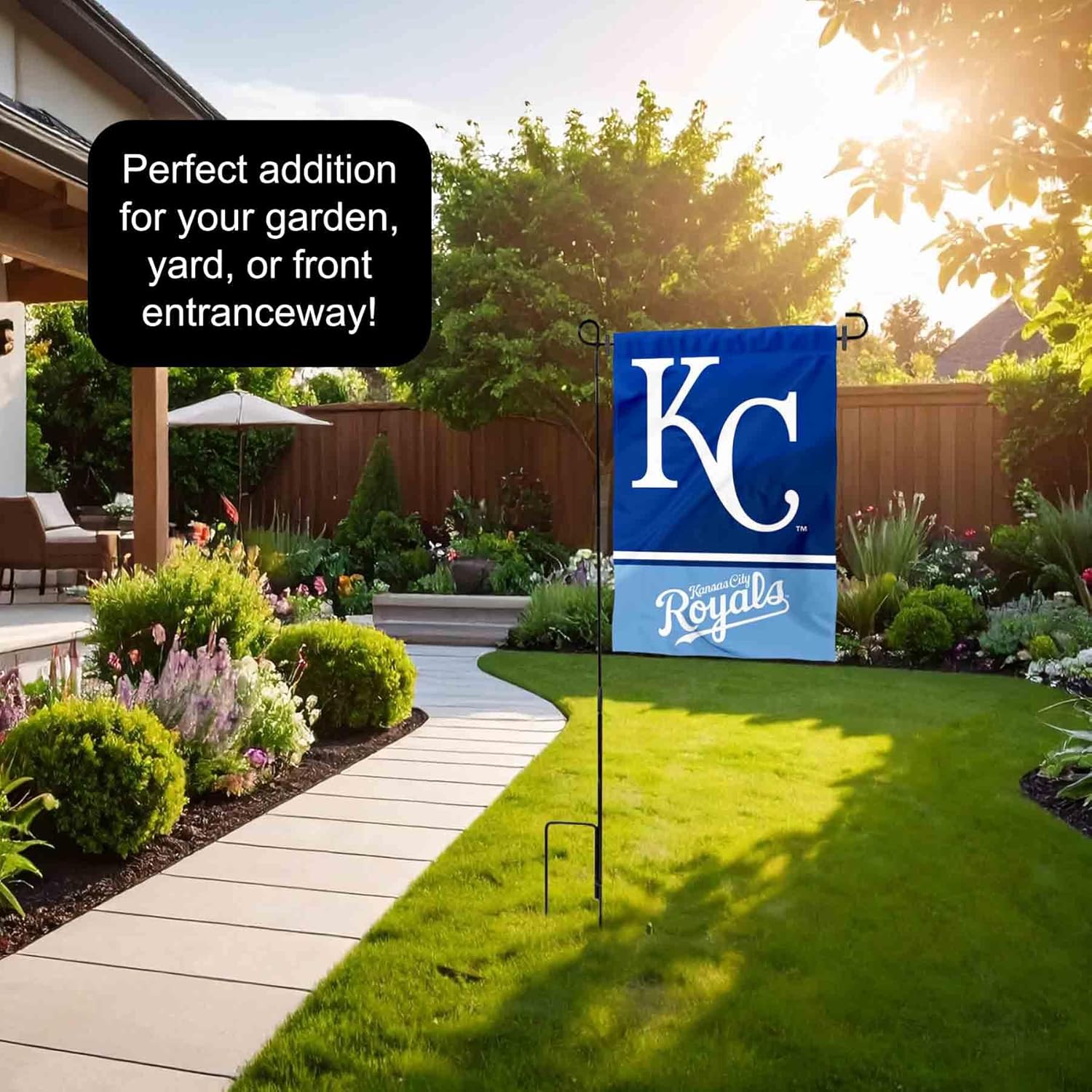 Kansas City Royals Garden Flag with Stand Holder - Image 4