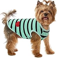 Vista 43 de Camiseta a rayas para perros y gatos, chaleco de algodón para primavera, verano, para mascotas, adecuada para mascotas pequeñas y medianas