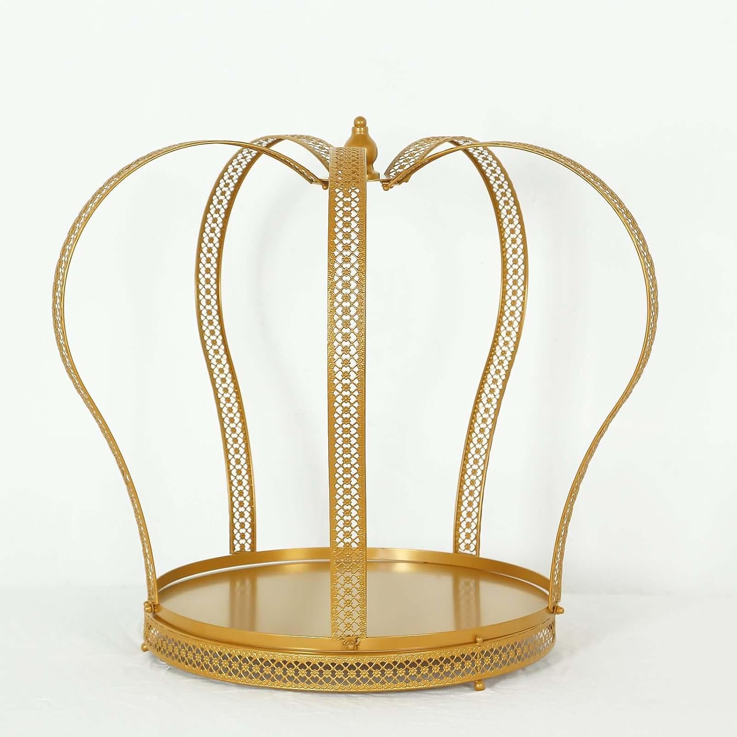 Efavormart Gold Metal Crown Cupcake Dessert Display Stand, Princess Tiara Wedding Cake Stand - 26"