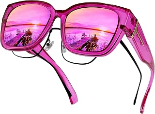 LVIOE Polarized Fit Over Sunglasses for Women Mirrored Sun Glasses