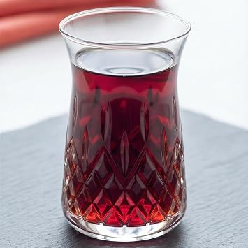 LAV Turkish Tea Glass Set of 6 | Modern Turkish Design | Perfect for Serving Turkish Tea | Ideal for Home, Parties, and Cultural Gatherings | Durable and Recyclable Glass | Dishwasher Safe