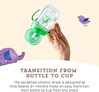 Vista 6 de Mama Bear Sippy Cup, Silicone, 9 Ounces Weighted Straw Pack of 4 Blue/Green