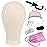 Leeven 21-24 Canvas Wig Head Poly Manikin Head for Making Wigs Professional Mannequin Head with 20 Pcs T Pins and Clamp Stand 23 Inch