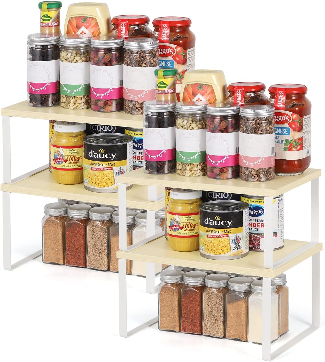 LIANTRAL Kitchen Shelf Organizer for Expandable & Stackable