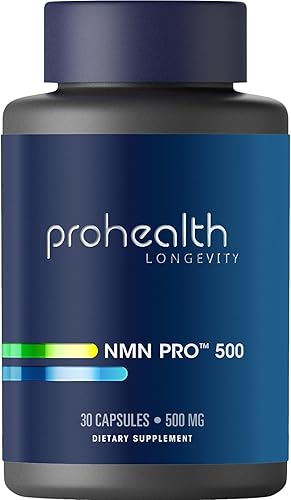 ProHealth Longevity NMN Pro 500 - Absorción mejorada  Marca Uthever, ultrapura, estabilizada, grado farmacéutico NMN para aumentar NAD+ (60