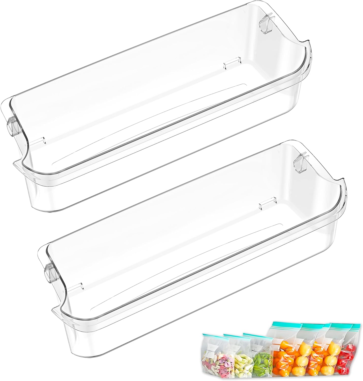 [2 Pack]Upgraded 241505301 Refrigerator Door Bin Shelf,Compatible With Frigidaire、Kenmore、Electrolux,Replace For AP3769131, 241808213, 241505303, 241808214