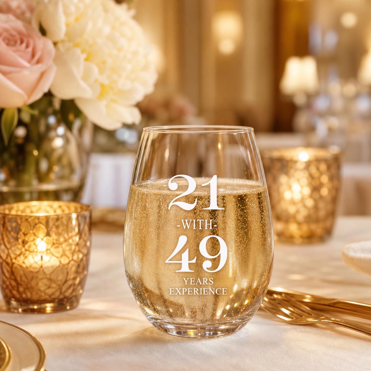 70th Birthday Gift for Her - Funny Wine Glass 15oz for 70 Year Old Woman