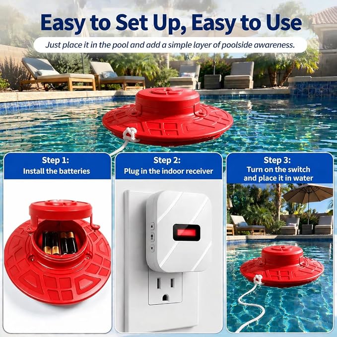 Alarma Flotante para Piscina con Receptor Interior y Sirena 110dB miniatura 7