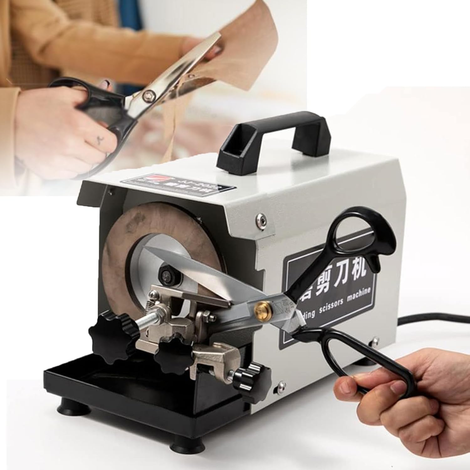 220w Electric Scissors Sharpener, 2800 rpm Universal Industrial Knife Sharpener, Width 50mm Scissors Sharpener for Tailor, Kitchen, Clothing Scissors