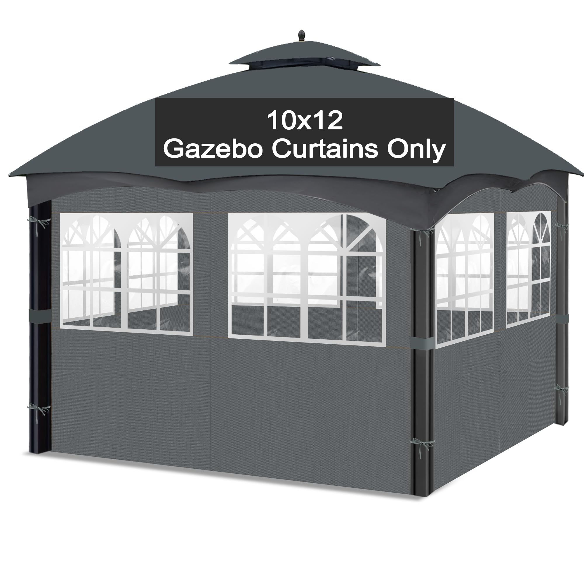 Amazon.com: Bstge 10'x12' Gazebo Curtains Outdoor Waterproof with PVC ...